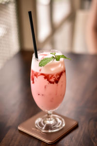 Close-up of drink on table