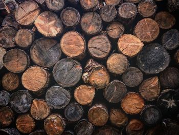 Full frame shot of logs