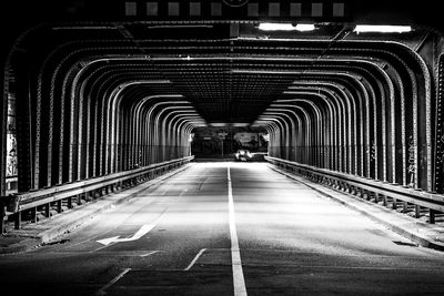 Illuminated road at night