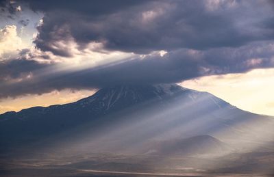 The picturesque view of the ararat mountain from the armenian side. 