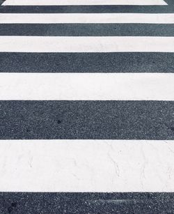 High angle view of zebra crossing on road