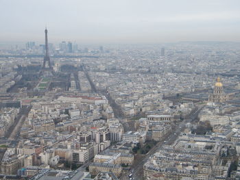 Aerial view of eiffel tower in city