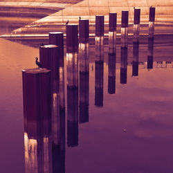 Reflection of built structure in lake