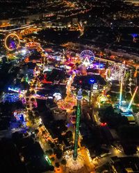 Illuminated city at night