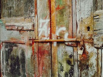 Full frame shot of rusty metal door