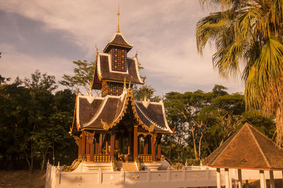 Low angle view of traditional building against sky