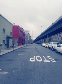 Road passing through city