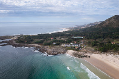 High angle view of beach against sky