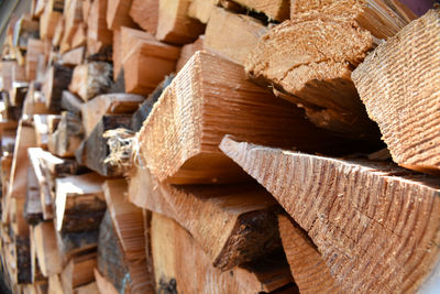 Full frame shot of wooden logs