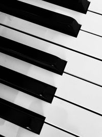 High angle view of piano keys