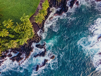 High angle view of sea