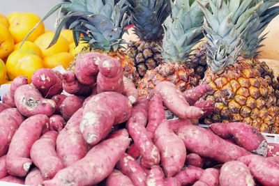 Close-up of fruits for sale in market