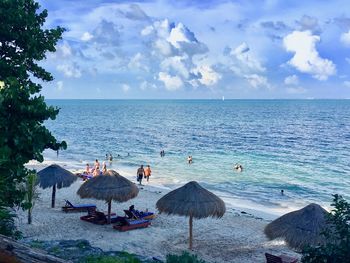 Scenic view of beach against sky