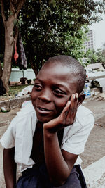 Young man looking away