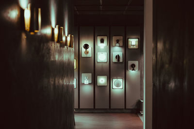 Interior of illuminated building