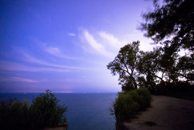 Scenic view of sea against blue sky