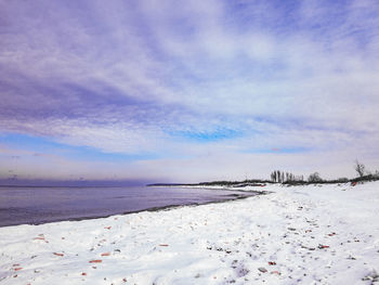 Scenic view of beach against sky