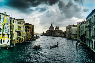 Boats in canal in venice 