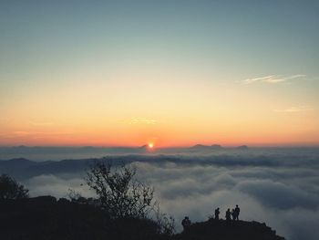 Scenic view of sunset over sea