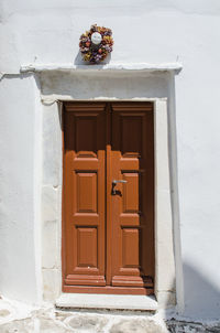 Close-up of closed door