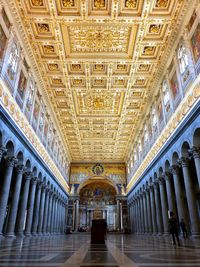 Interior of illuminated building