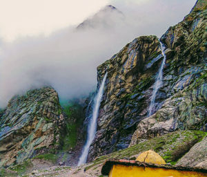 Scenic view of waterfall at north india state