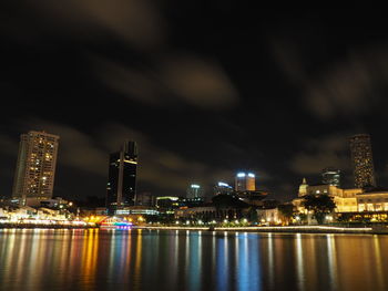 Illuminated city at night