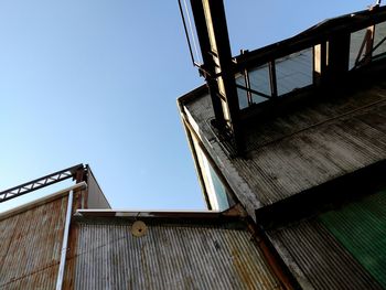 Low angle view of bridge against clear sky