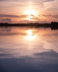 Sunset painterly lake