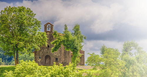 Low angle view of historic building against sky