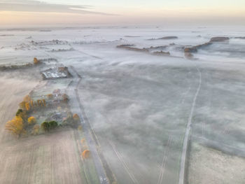 High angle view of road against sky