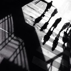 Shadow of woman on wall