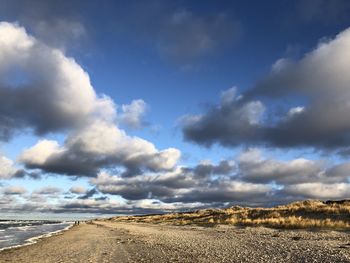 Scenic view of land against sky