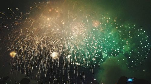 Low angle view of firework display