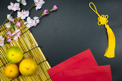High angle view of multi colored flowers