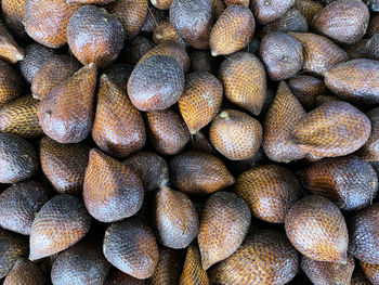 Arrangement of salak fruit in a box ready to be sold