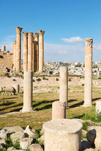 Old ruins of temple against sky