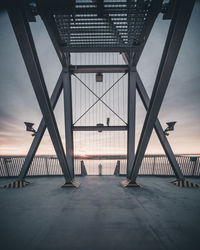Bridge against sky at sunset