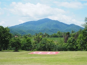 Scenic view of field against sky