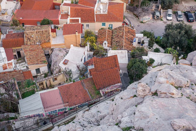 Athens, greece - february 13, 2020. aerial view over the athens city, taken from acropolis