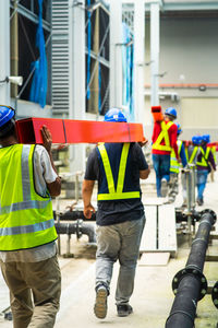 Construction workers in the construction site.