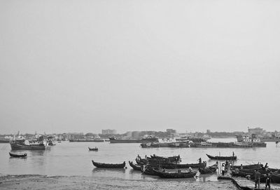 Boats in harbor