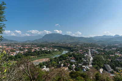 Aerial view of townscape against sky