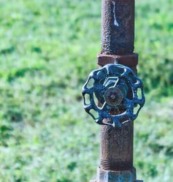 Close-up of metal pipe