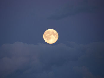 Low angle view of moon against clear sky