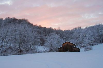 Scenic view of snow covered landscape