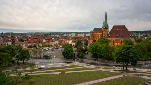 Panoramic view of buildings against sky