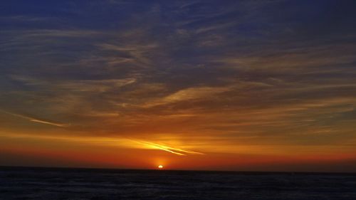 Scenic view of sea at sunset