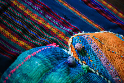 Close-up of multi colored fabric