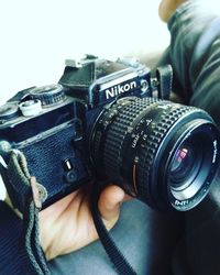 Midsection of man photographing